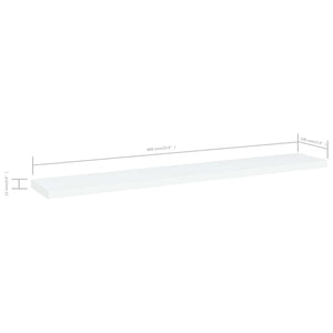 Bücherregal Bretter Weiß 60x10 cm, 4er-Set
