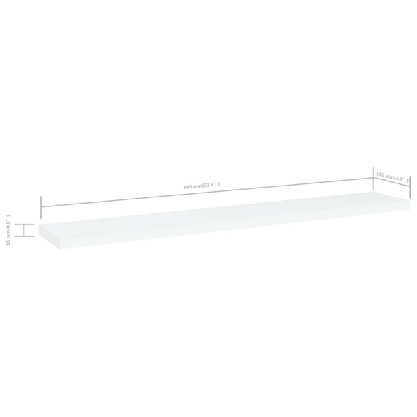 Bücherregal Bretter Weiß 60x10 cm, 4er-Set