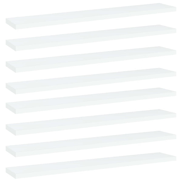 Bücherregal Bretter Weiß 60x10 cm, 8er Set