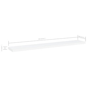 Bücherregal Bretter Weiß 60x10 cm, 8er Set