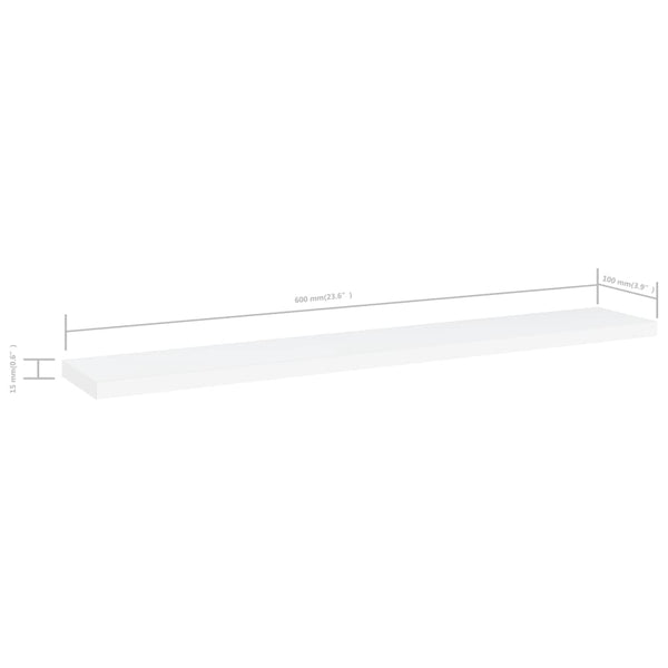 Bücherregal Bretter Weiß 60x10 cm, 8er Set