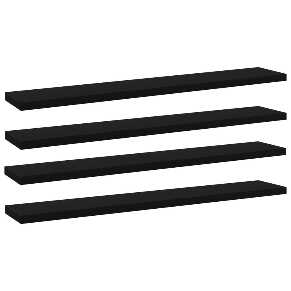 Schwarze Bücherregal Bretter, 60cm, 4er Set