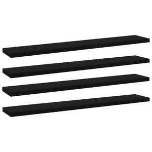 Schwarze Bücherregal Bretter, 60cm, 4er Set