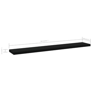 Schwarze Bücherregal Bretter, 60cm, 4er Set