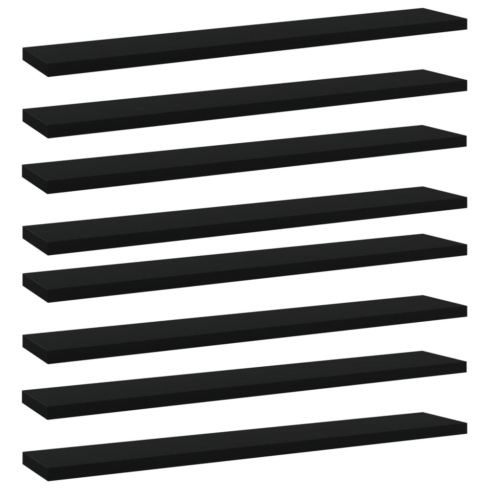 Schwarz Bücherregal Bretter 60x10 cm, 8er Set