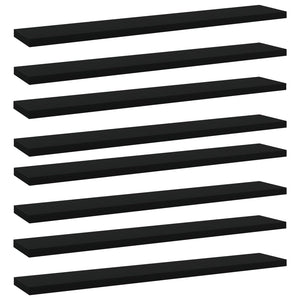 Schwarz Bücherregal Bretter 60x10 cm, 8er Set