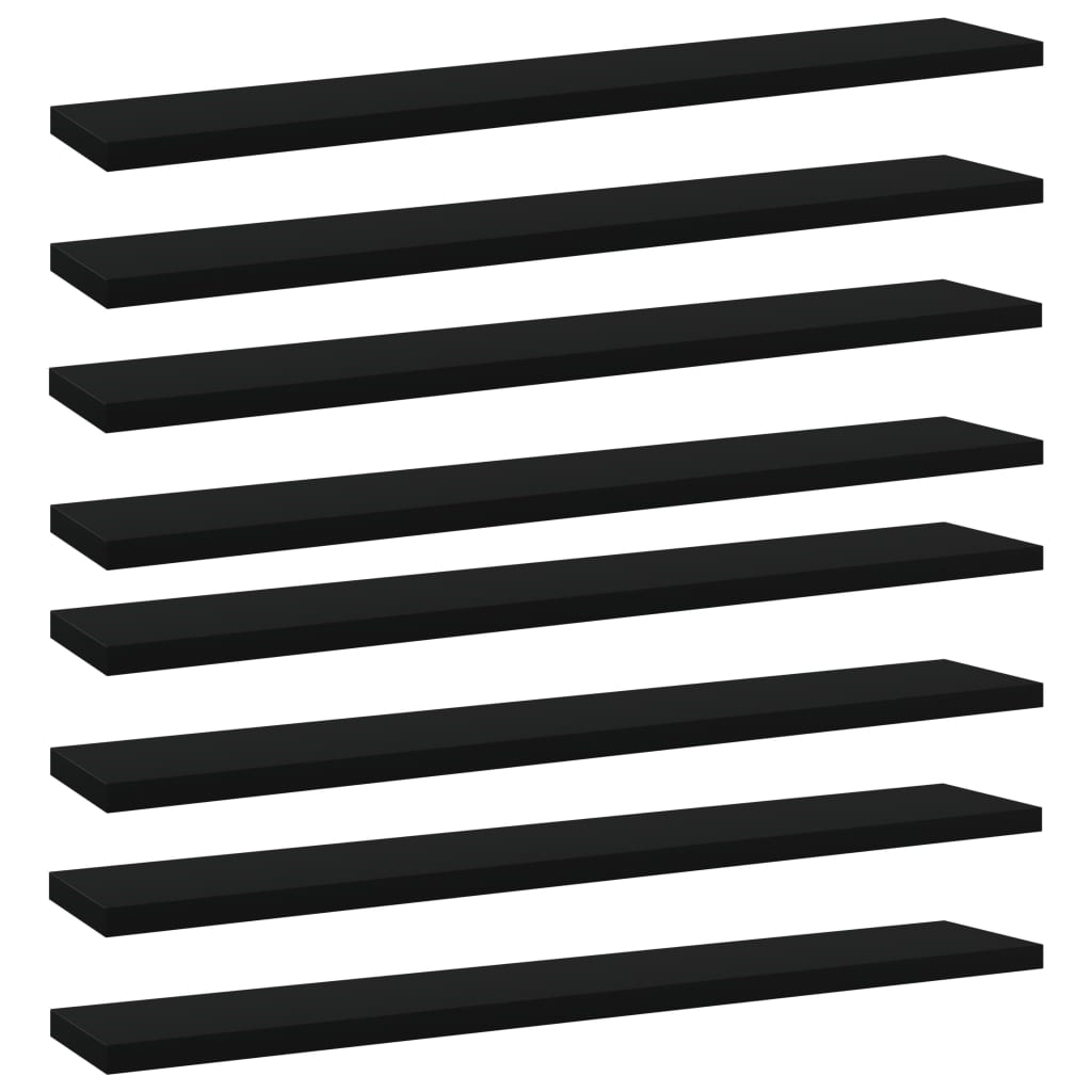 Schwarz Bücherregal Bretter 60x10 cm, 8er Set