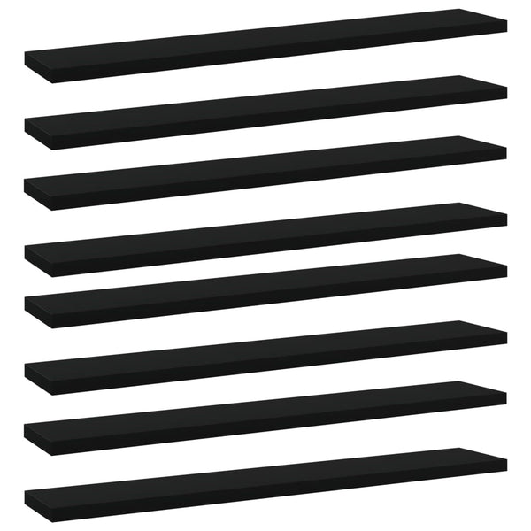 Schwarz Bücherregal Bretter 60x10 cm, 8er Set