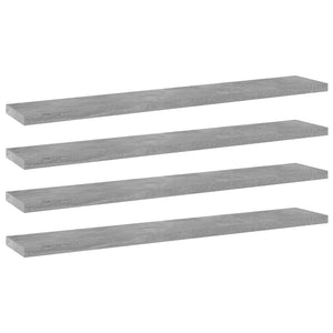 Bücherregal Bretter Betongrau 60x10 cm, 4er-Set