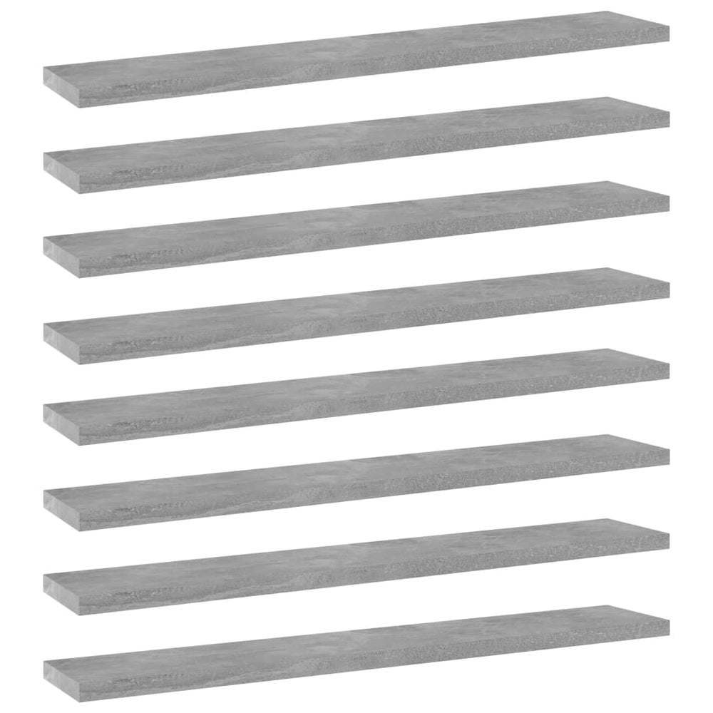 Betongraue Bücherregal-Bretter, 8er-Set