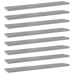 Betongraue Bücherregal-Bretter, 8er-Set