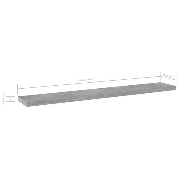 Betongraue Bücherregal-Bretter, 8er-Set