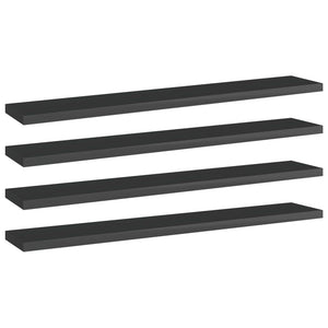 Hochglanz Schwarz Bücherregal Bretter 60cm - 4er Set