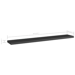 Hochglanz Schwarz Bücherregal Bretter 60cm - 4er Set