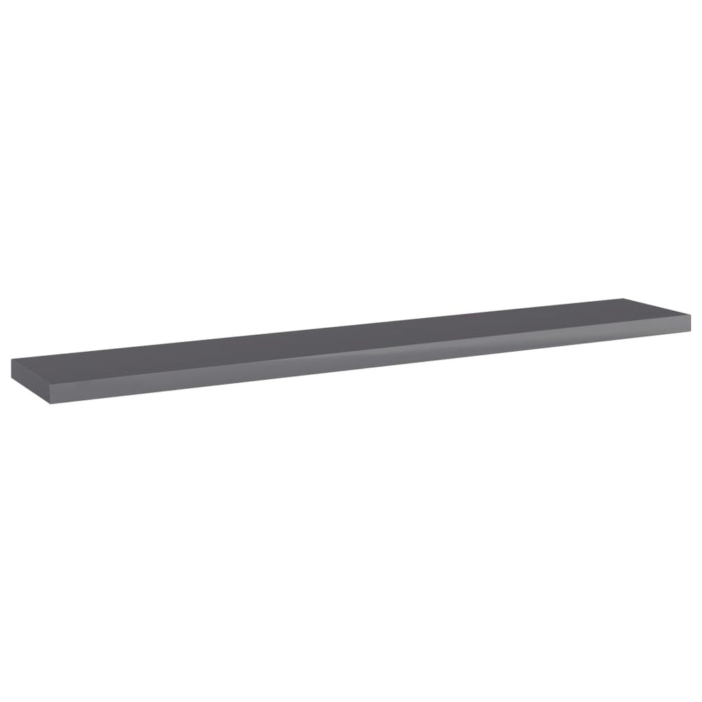 Bücherregal Bretter Hochglanz Grau 60x10 cm, 4er-Set