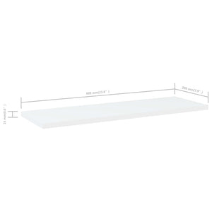 Bücherregal Bretter Weiß 60x20 cm, 4er-Set