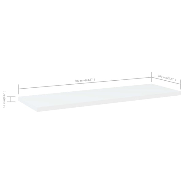 Bücherregal Bretter Weiß 60x20 cm, 8er Set