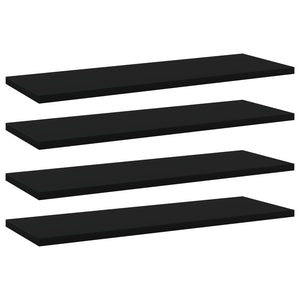 Bücherregal Bretter Schwarz 60x20 cm, 4er-Set