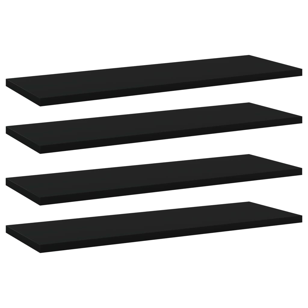 Bücherregal Bretter Schwarz 60x20 cm, 4er-Set