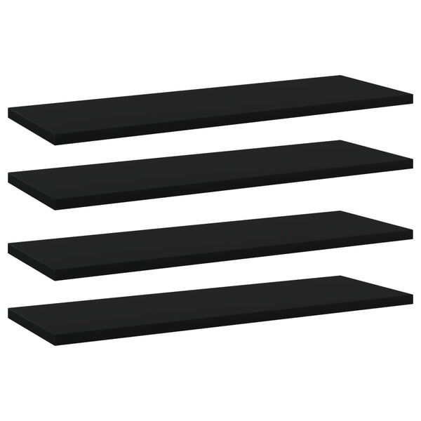 Bücherregal Bretter Schwarz 60x20 cm, 4er-Set