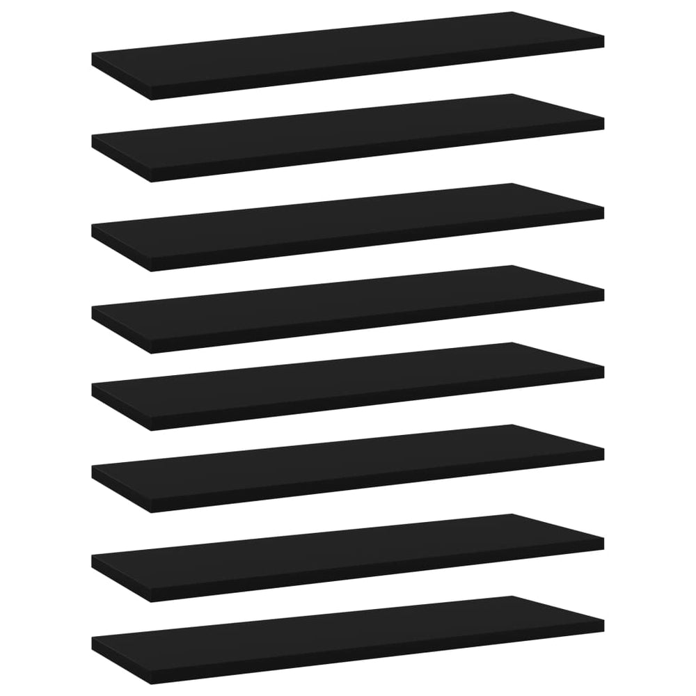 Bücherregal Bretter Schwarz 60x20 cm, 8er Set