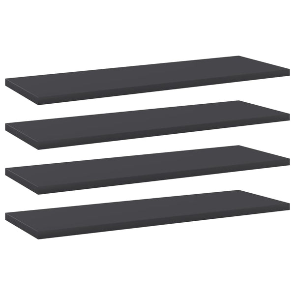 Bücherregal Bretter Grau 60x20 cm, 4er-Set