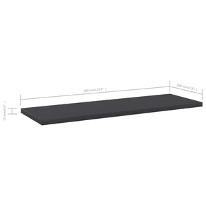 Bücherregal Bretter Grau 60x20 cm, 4er-Set