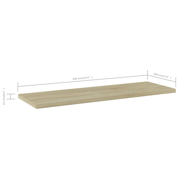 Sonoma Eiche Bücherregal Bretter 60x20 cm - 4er Set