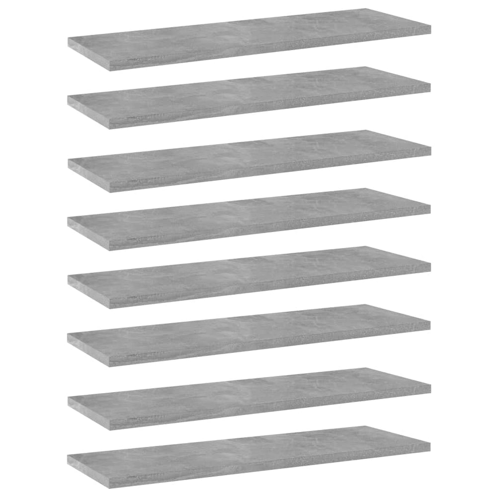 Betongraue Bücherregal Bretter, 60x20cm, 8er Set