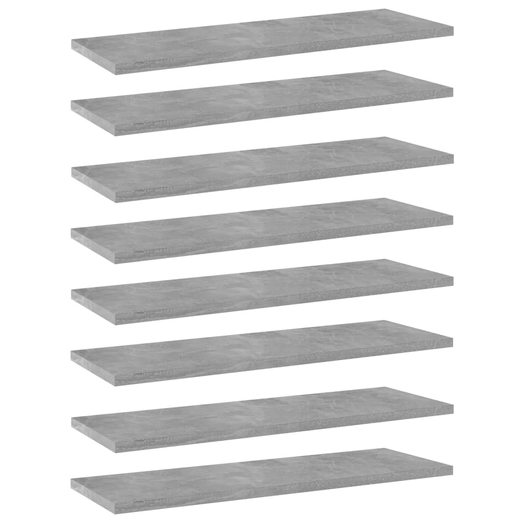 Betongraue Bücherregal Bretter, 60x20cm, 8er Set
