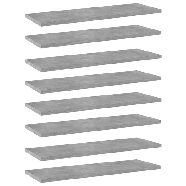 Betongraue Bücherregal Bretter, 60x20cm, 8er Set
