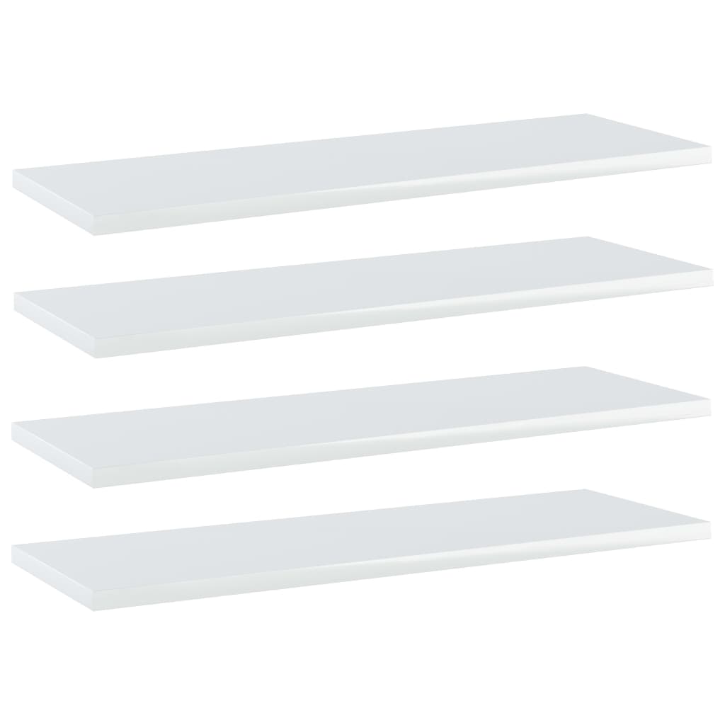Regalbretter Hochglanz Weiß 60x20 cm, 4er Set