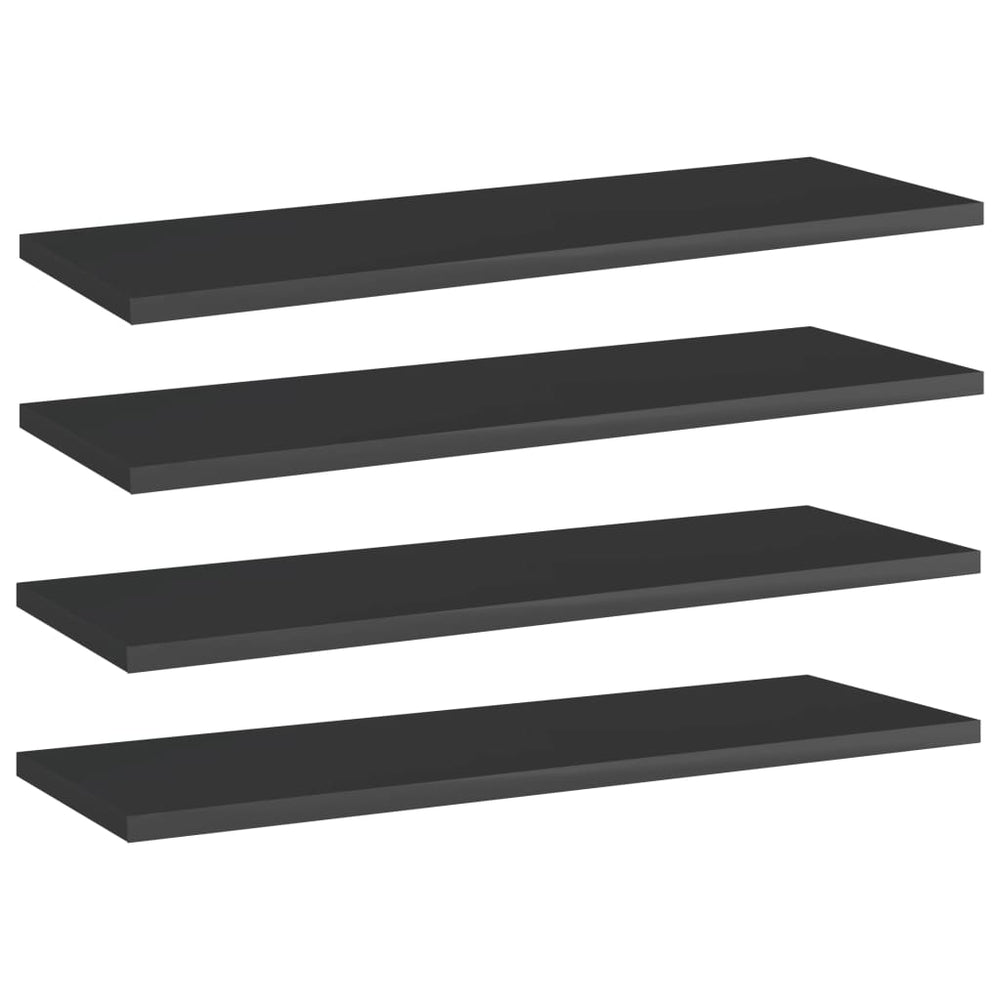 Regalbretter Schwarz Hochglanz 60x20 cm, 4er Set