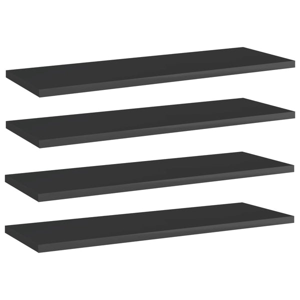 Regalbretter Schwarz Hochglanz 60x20 cm, 4er Set