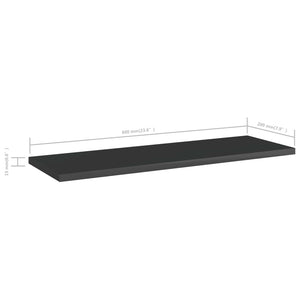 Regalbretter Schwarz Hochglanz 60x20 cm, 4er Set