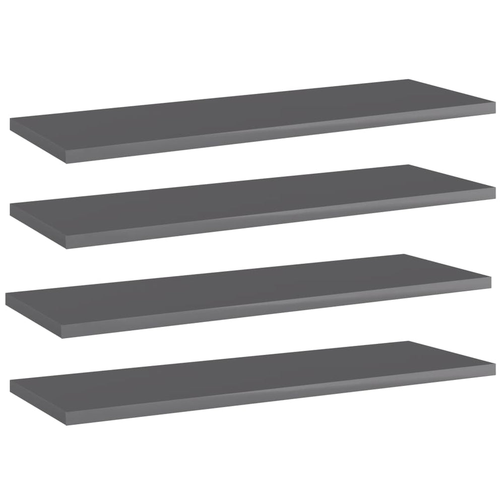 Bücherregal Bretter Hochglanz Grau 60x20cm, 4er Set