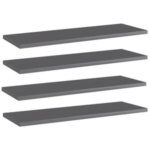 Bücherregal Bretter Hochglanz Grau 60x20cm, 4er Set