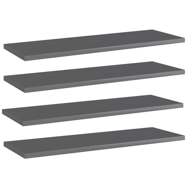 Bücherregal Bretter Hochglanz Grau 60x20cm, 4er Set