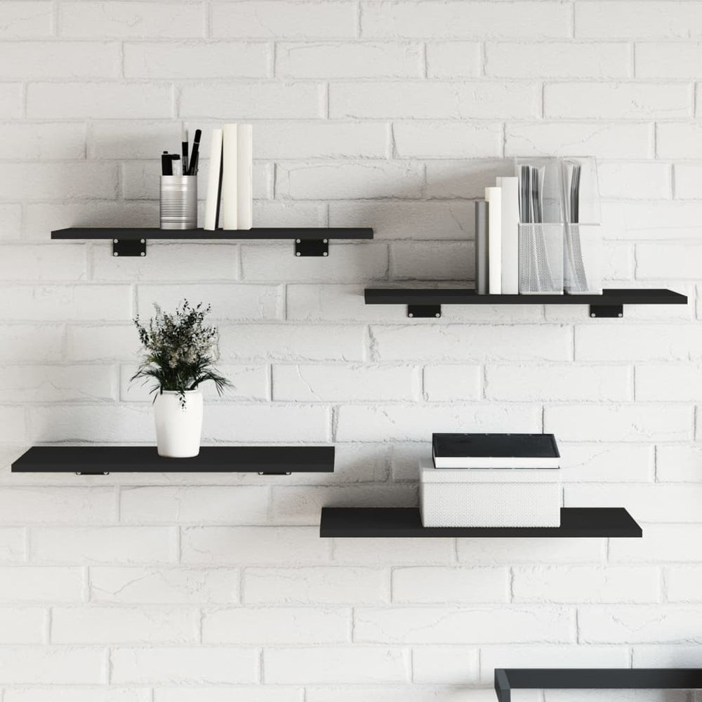 Bücherregal Bretter Schwarz 60x30 cm, 8er Set