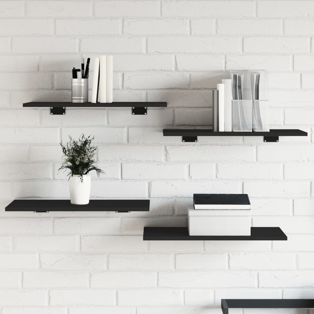 Bücherregal Bretter Schwarz 60x30 cm, 8er Set