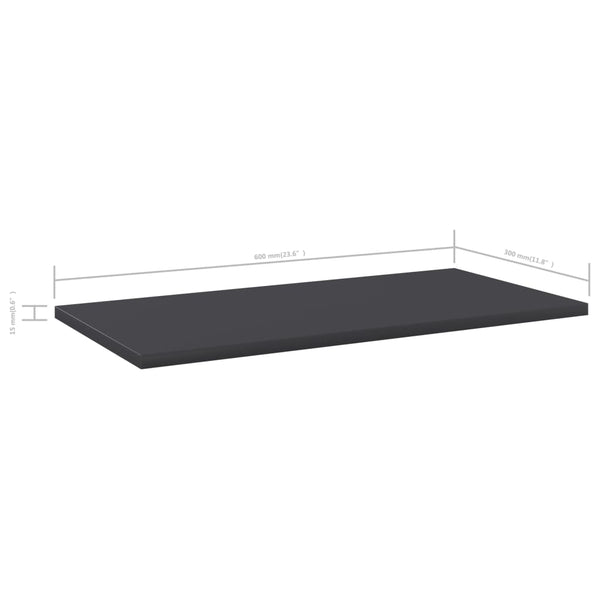 Bücherregal Bretter Grau 60x30 cm, 4er Set