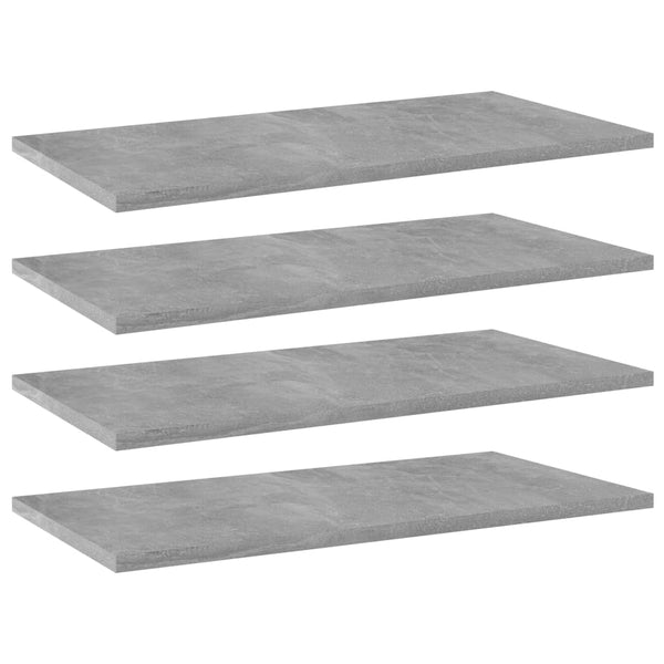 Bücherregal Bretter Betongrau 60x30 cm, 4er Set