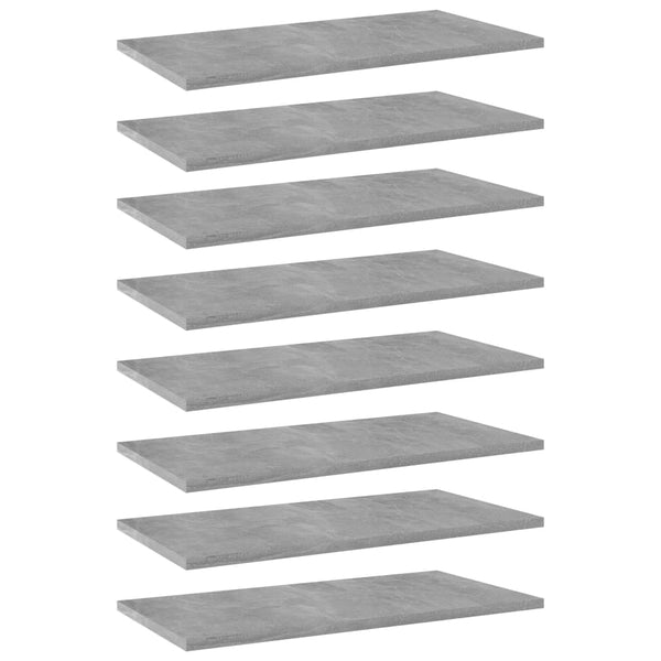 Bücherregal Bretter Betongrau 60x30 cm, 8er Set