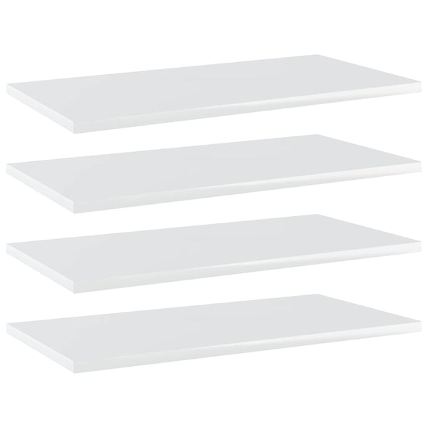 Regalbretter Hochglanz Weiß 60x30 cm, 4er-Set