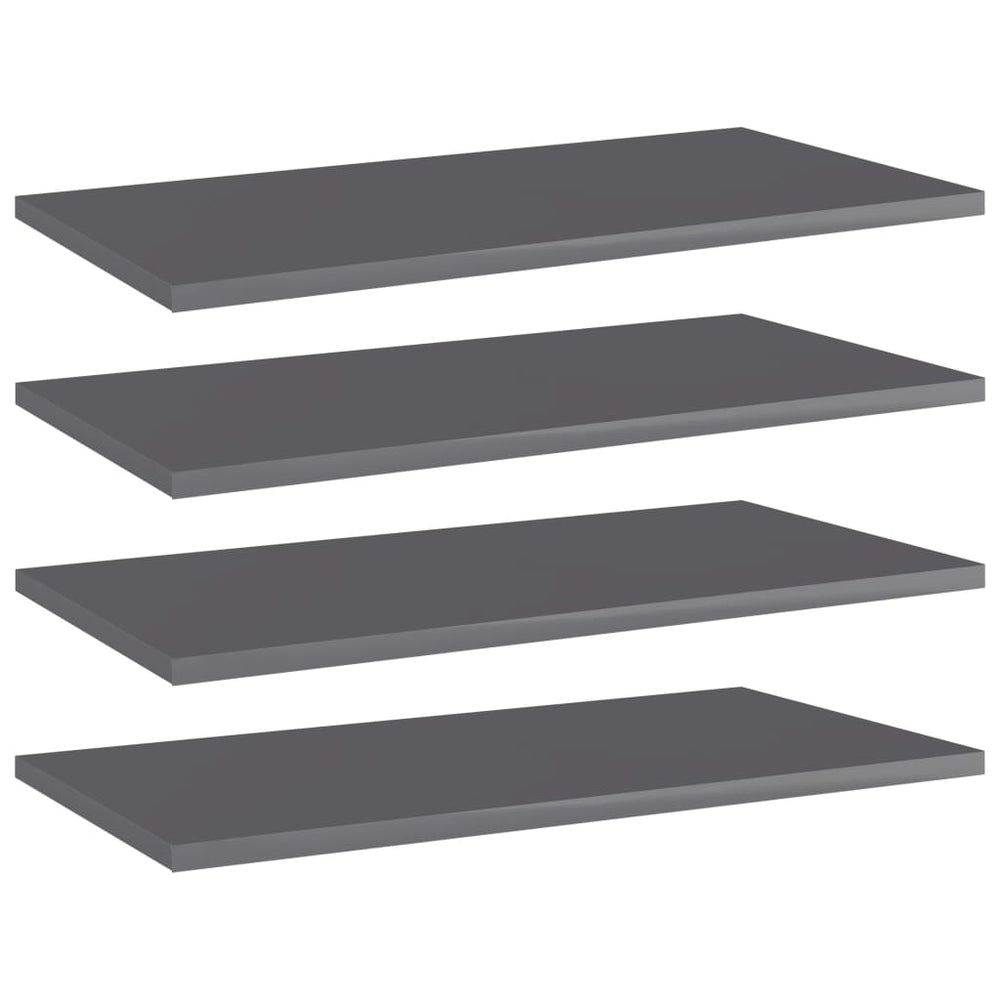 Bücherregal Bretter Hochglanz Grau 60x30 cm, 4er Set