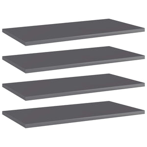 Bücherregal Bretter Hochglanz Grau 60x30 cm, 4er Set