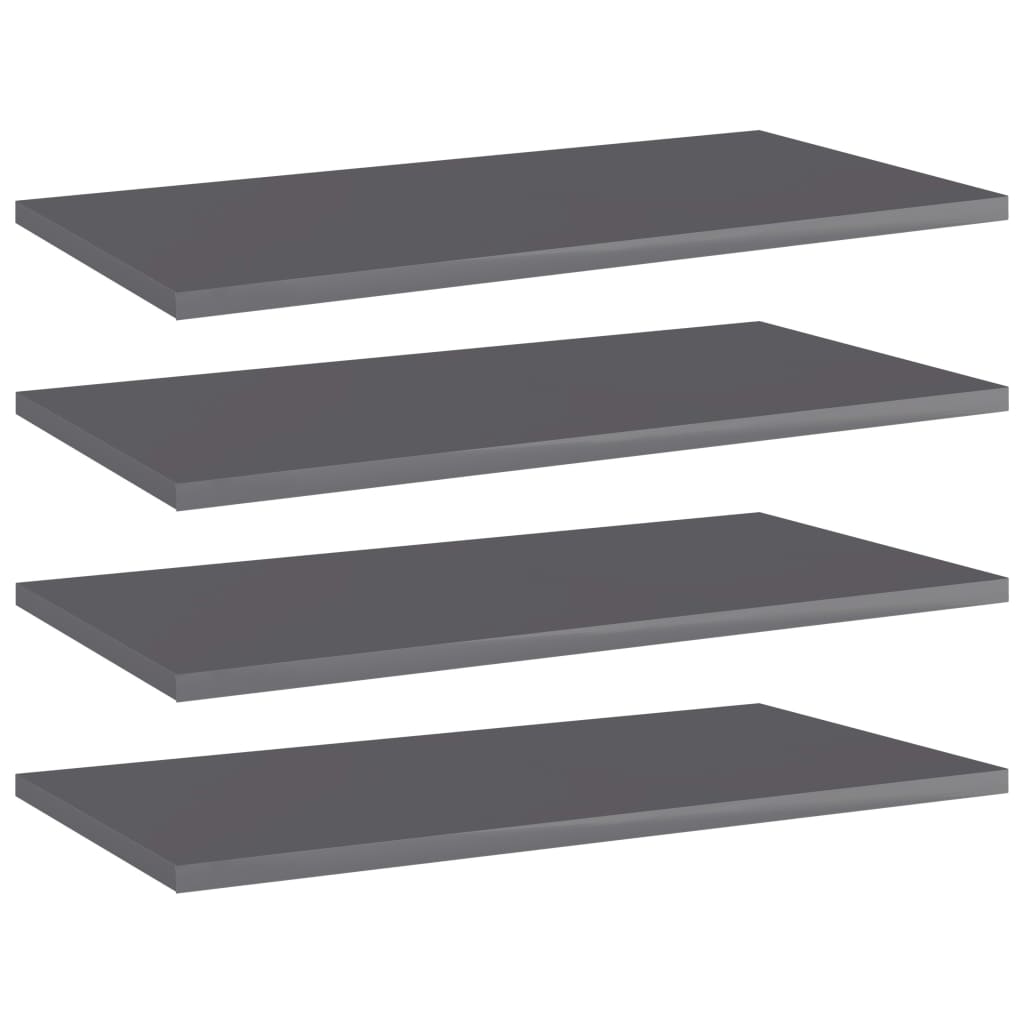Bücherregal Bretter Hochglanz Grau 60x30 cm, 4er Set