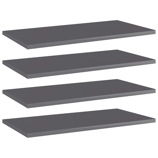 Bücherregal Bretter Hochglanz Grau 60x30 cm, 4er Set