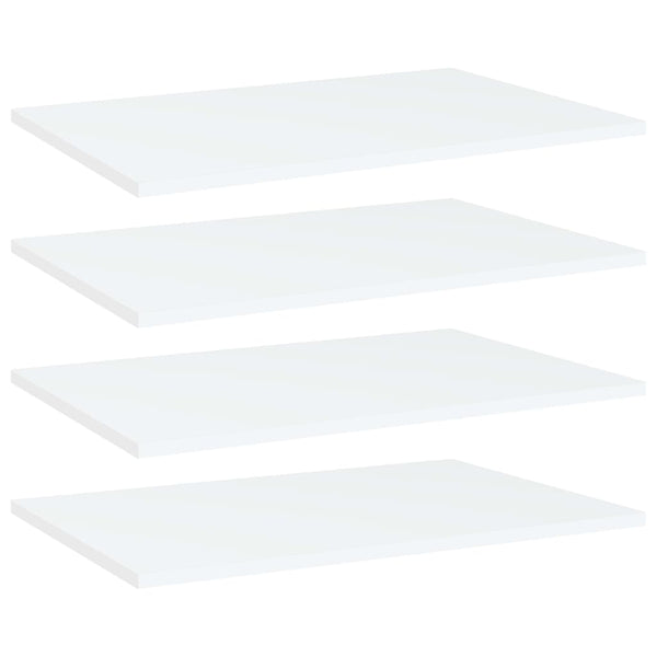 Weiße Bücherregal Bretter 60x40 cm, 4er-Set