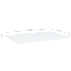 Weiße Bücherregal Bretter 60x40 cm, 4er-Set